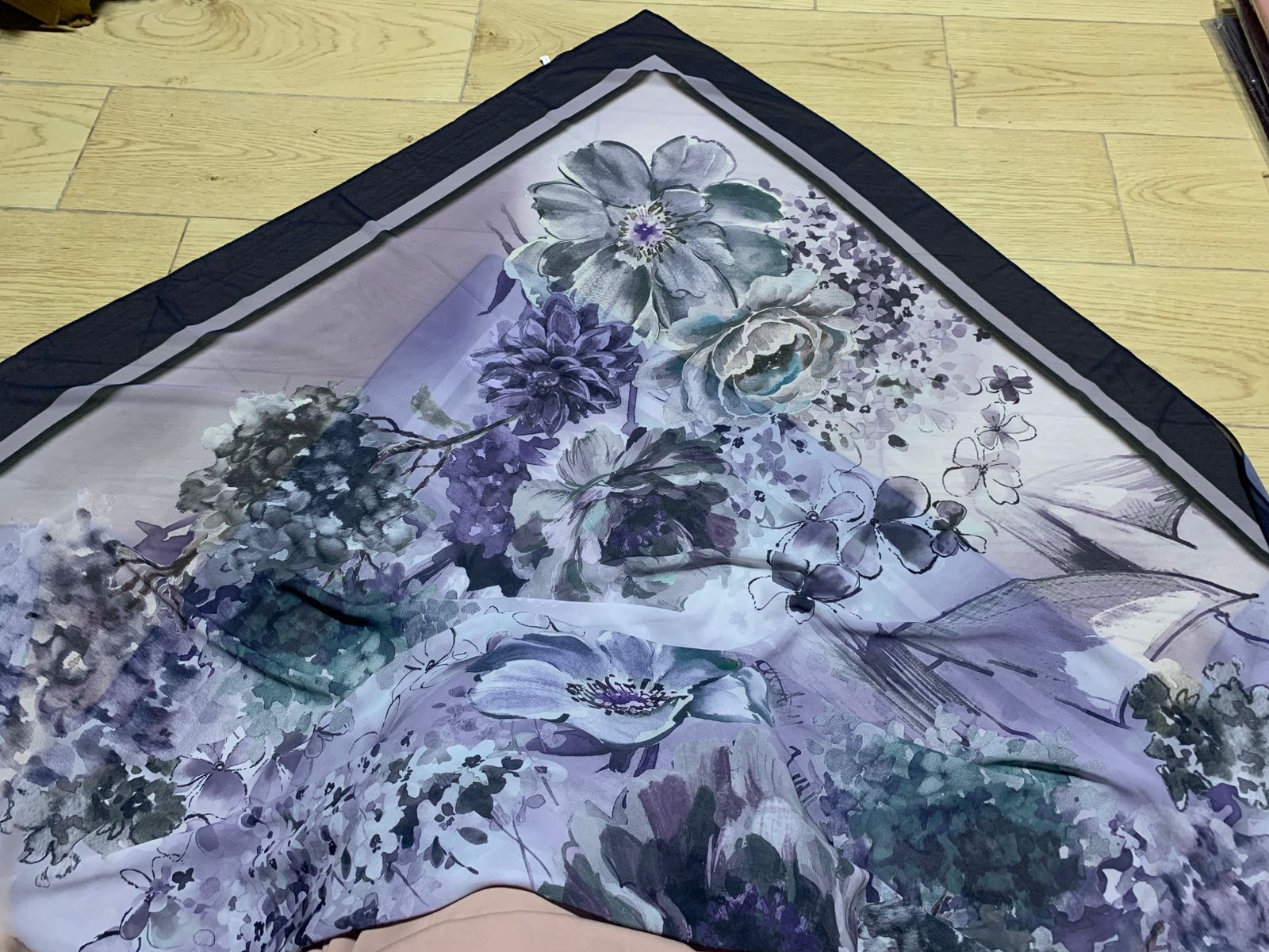 فولار ماليزي بنفسجي رمادي